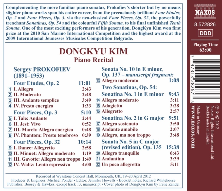 Prokofiev: 4 Etudes Op. 2, Pieces Op. 3 & 32, Sonata No. 5, Sonatinas - slide-1