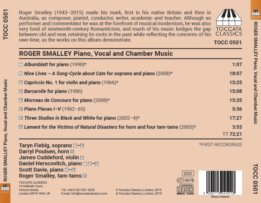 Smalley: Piano, Vocal and Chamber Music - slide-1