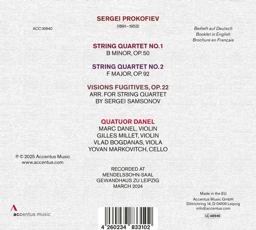 Prokofiev: String Quartets 1 & 2; Visions fugitives - slide-1