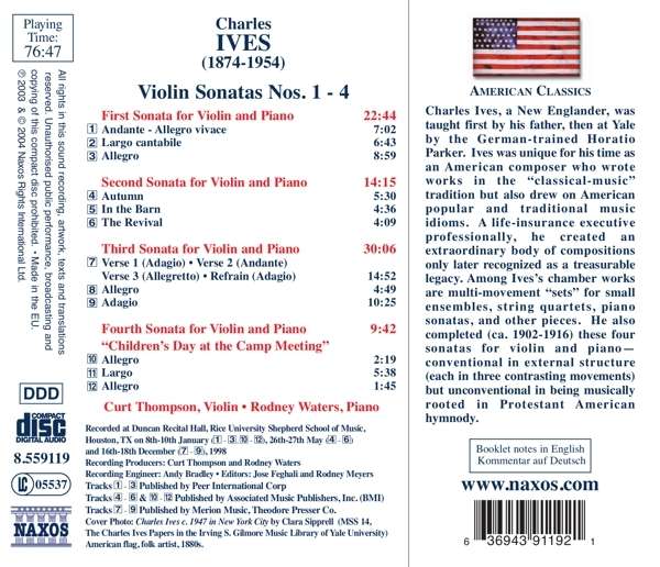 IVES: Violin sonatas 1 - 4 - slide-1
