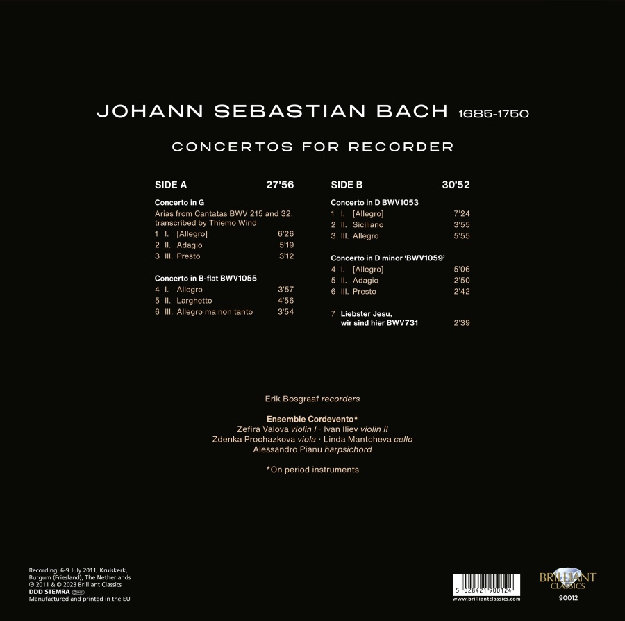 Bach: Concertos for Recorder (LP 180g) - slide-1