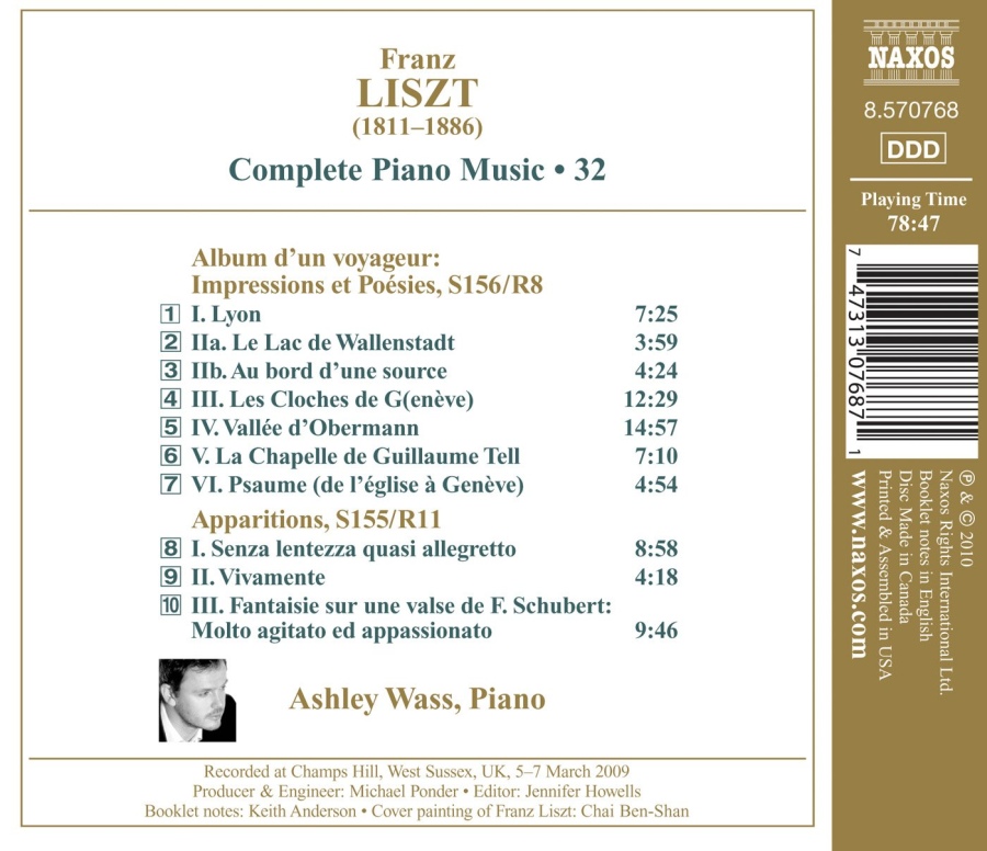 Liszt: Album d'un voyageur: Impressions et Poesies, Apparitions - Piano Music Vol. 32 - slide-1