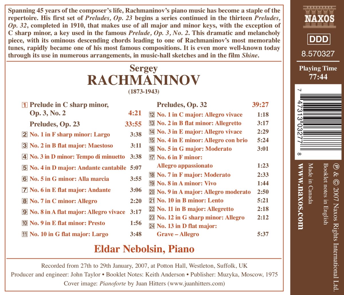 RACHMANINOV: Preludes for Piano - slide-1