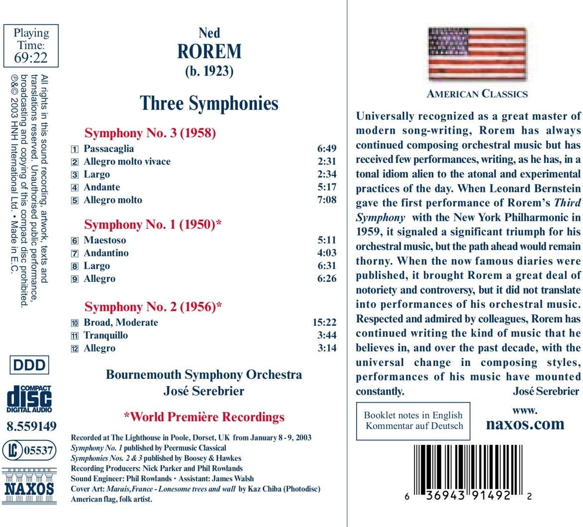 ROREM: Three Symphonies - slide-1