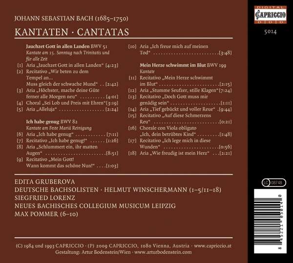 BACH: Kantaten - Jauchzet Gott BWV 51, Ich habe genug BWV 82, Mein Herze schwimmt im Blut BWV 199 - slide-1