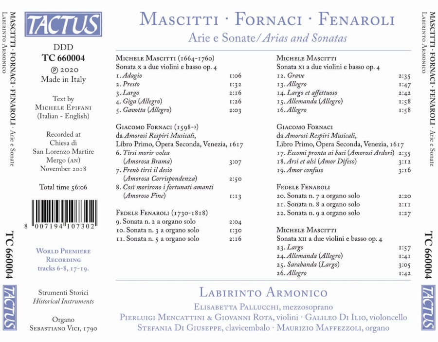 Mascitti; Fornaci; Fenaroli: Arias and Sonatas - slide-1