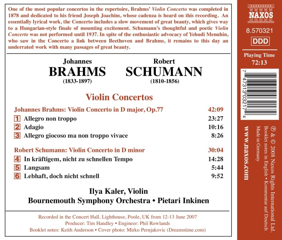 Brahms / Schumann : Violin Concertos - slide-1