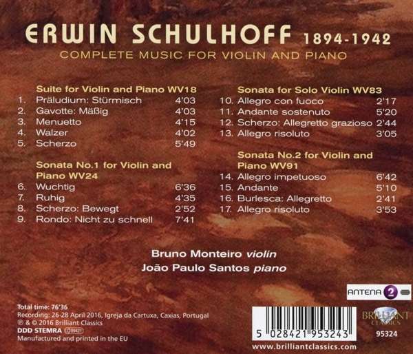 Schulhoff: Complete Music for Violin and Piano - slide-1