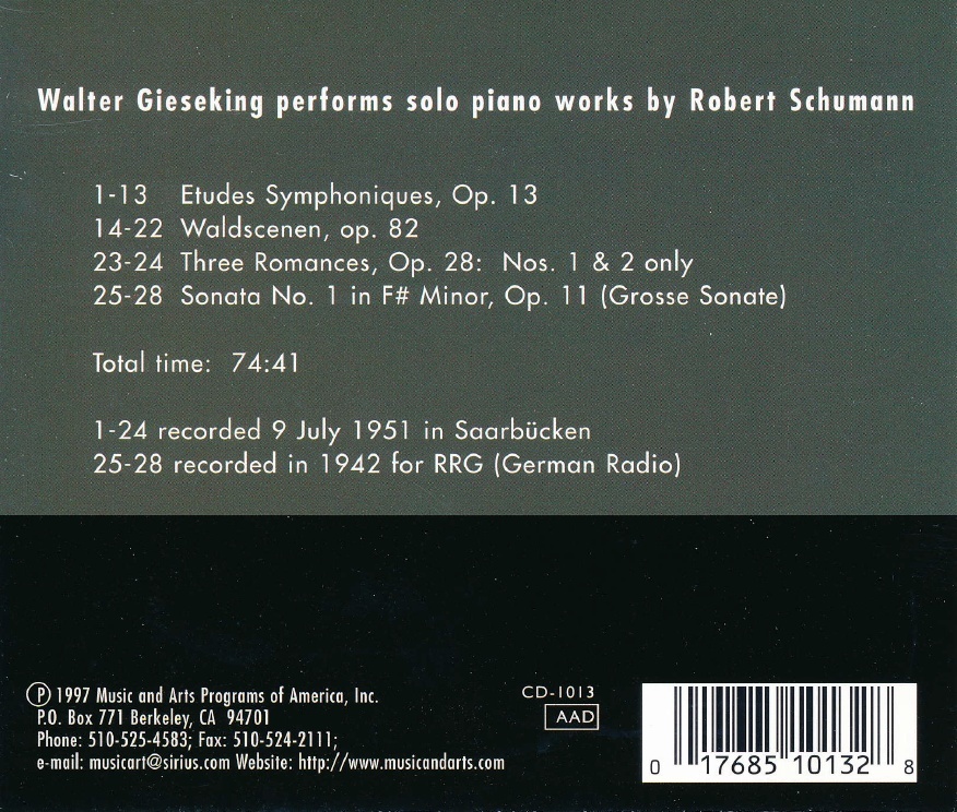 Gieseking plays Schumann - slide-1
