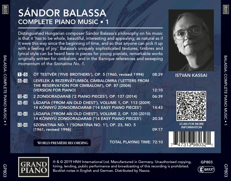 Balassa: Complete Piano Music Vol. 1 - slide-1