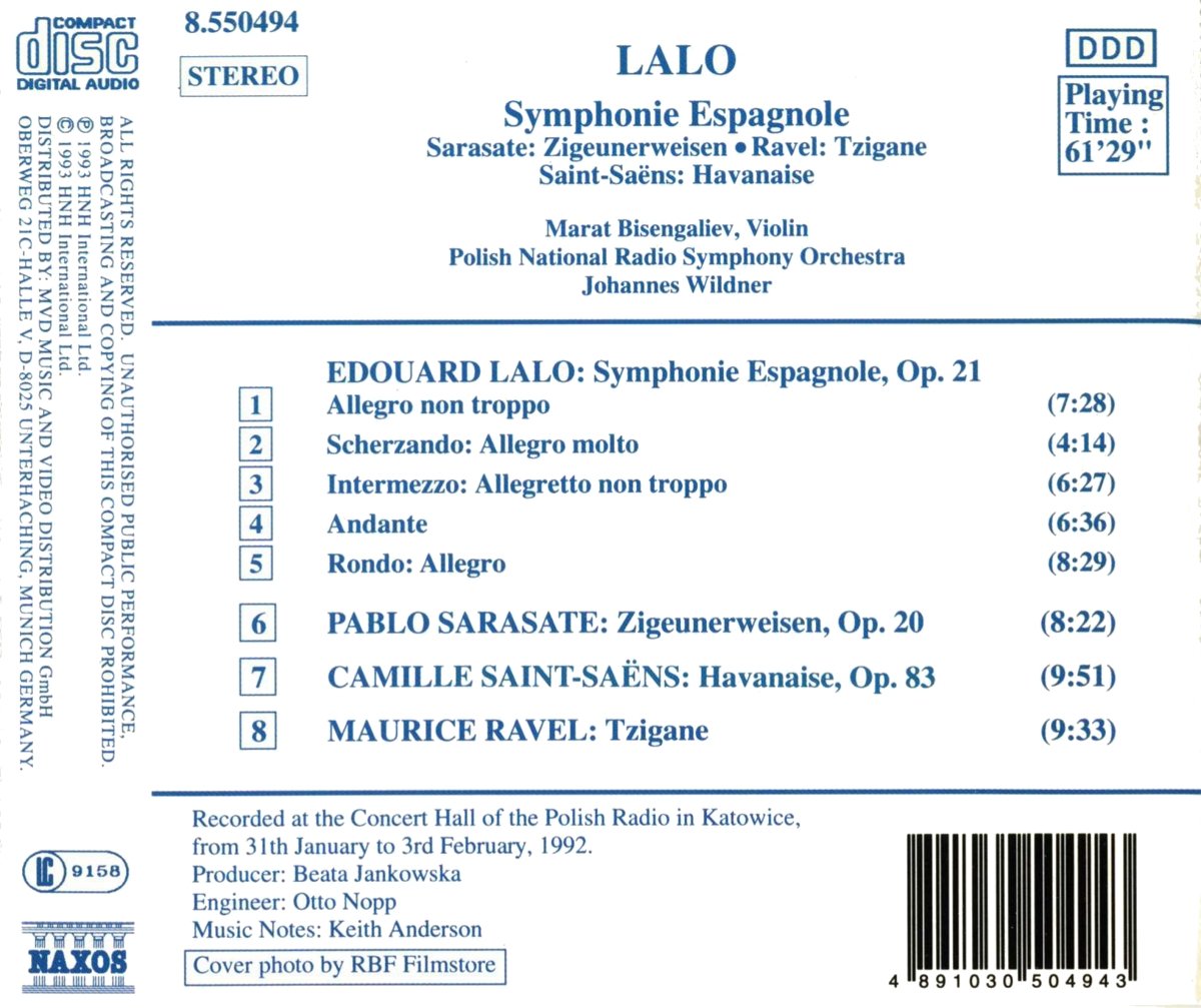 LALO: Symphonie Espagnole / SARASATE: Zigeunerweisen / RAVEL: Tzigane - slide-1