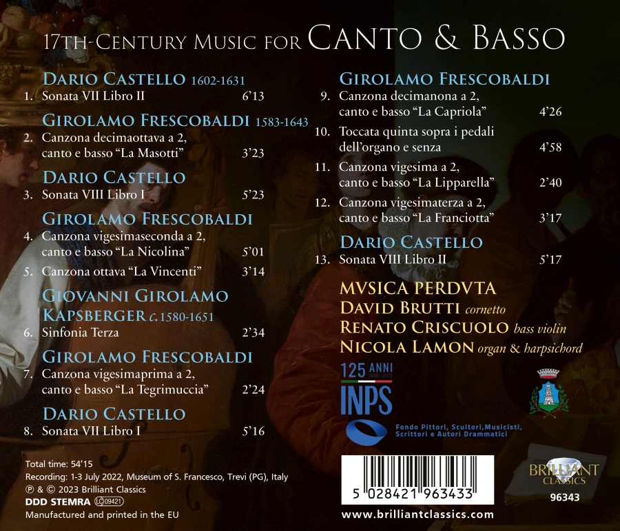 Castello, Frescobaldi, Kapsberger: 17th-Century Music for Canto & Basso - slide-1