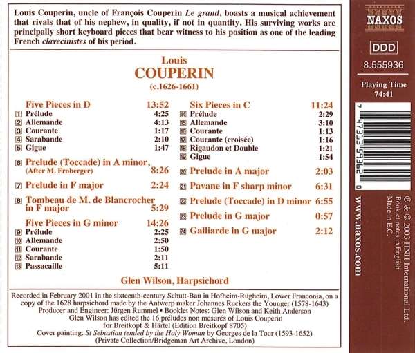 COUPERIN L.: Tombeau de M. de Blancrocher; Preludes - slide-1