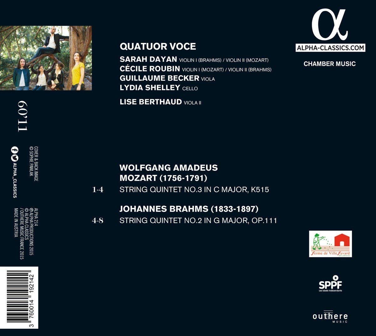 MOZART: String Quintet No. 3, Brahms: String Quintet No. 2 - slide-1