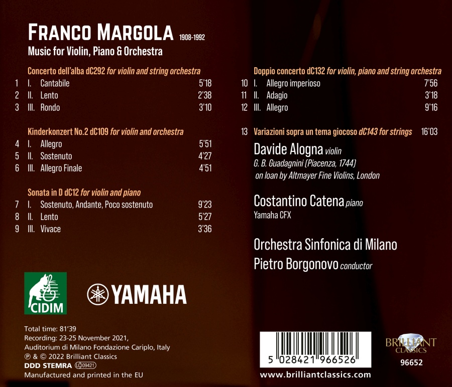 Margola: Music for Violin, Piano & Orchestra - slide-1