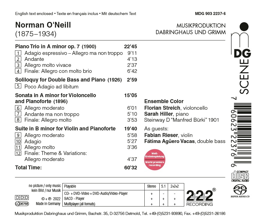 O´Neill: Piano Trio; Soliloquy; Sonata; Suite - slide-1