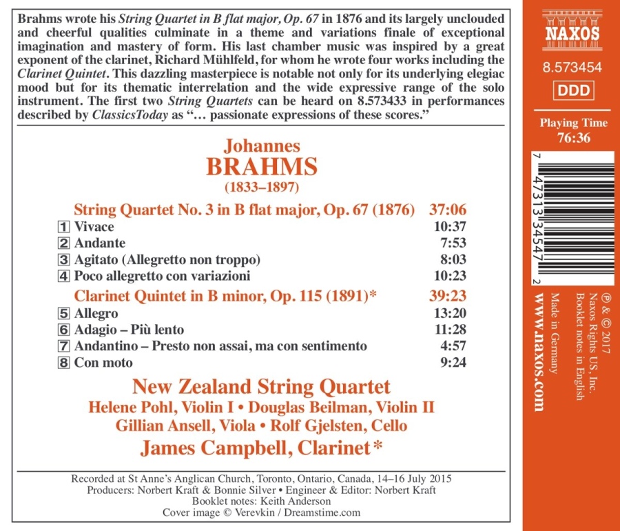 Brahms: String Quartet No. 3; Clarinet Quintet - slide-1