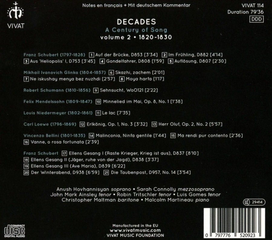 Decades: A Century of Song vol. 2, 1820-1830 - slide-1