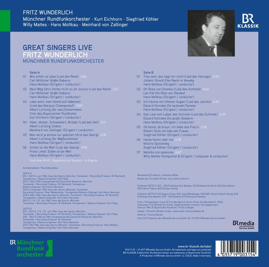 Fritz Wunderlich - unreleased radio recordings 1959 - 1965 - slide-1