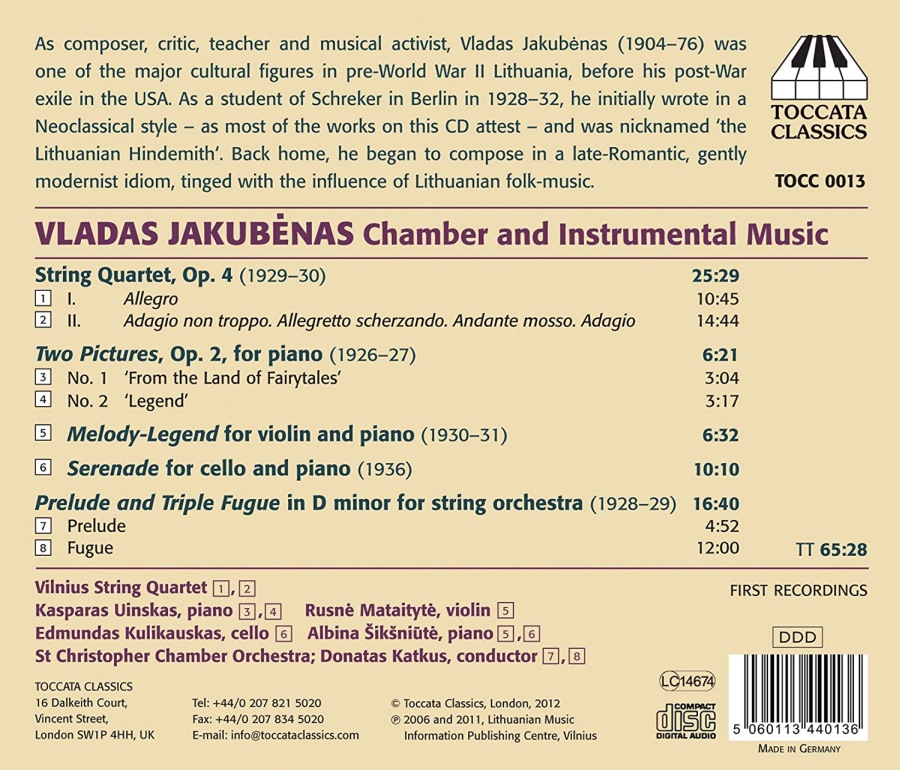 Jakubenas: Chamber and Instrumental Music - slide-1