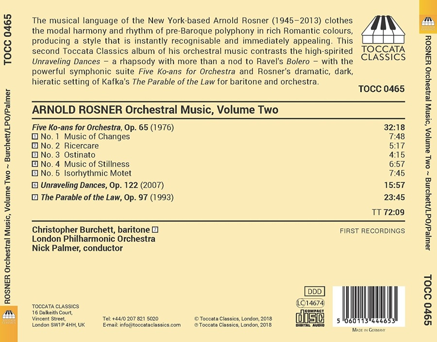 Rosner: Orchestral Music Vol. 2 - slide-1