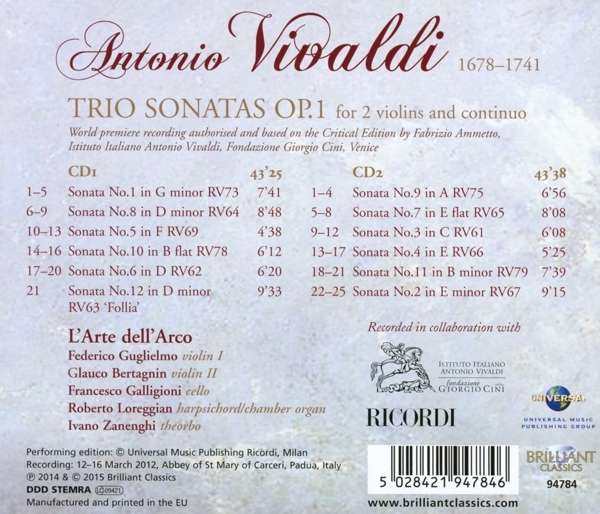 Vivaldi: Trio Sonatas Op.1 - slide-1