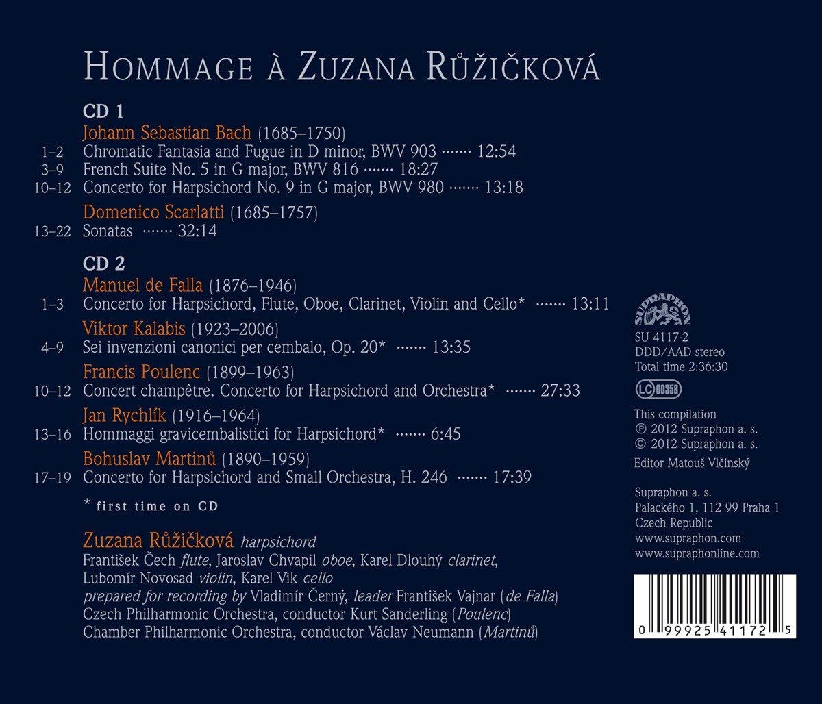 Hommage à Zuzana Ruzickova - Bach, Scarlatti, de Falla, Kalabis, Poulenc, Rychlik, Martinů - slide-1