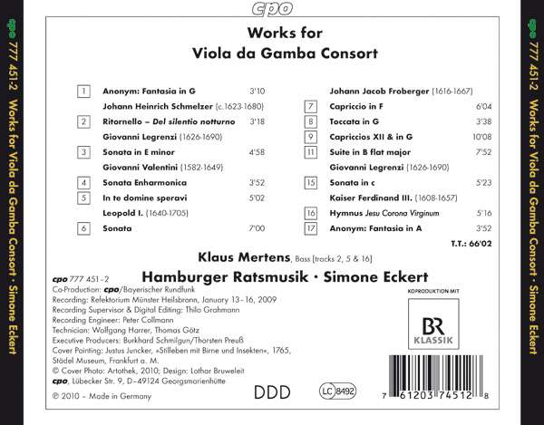 Works for Viola da Gamba Consort "Felix Austria" - Schmelzer, Legrenzi, Valentini, Froberger - slide-1