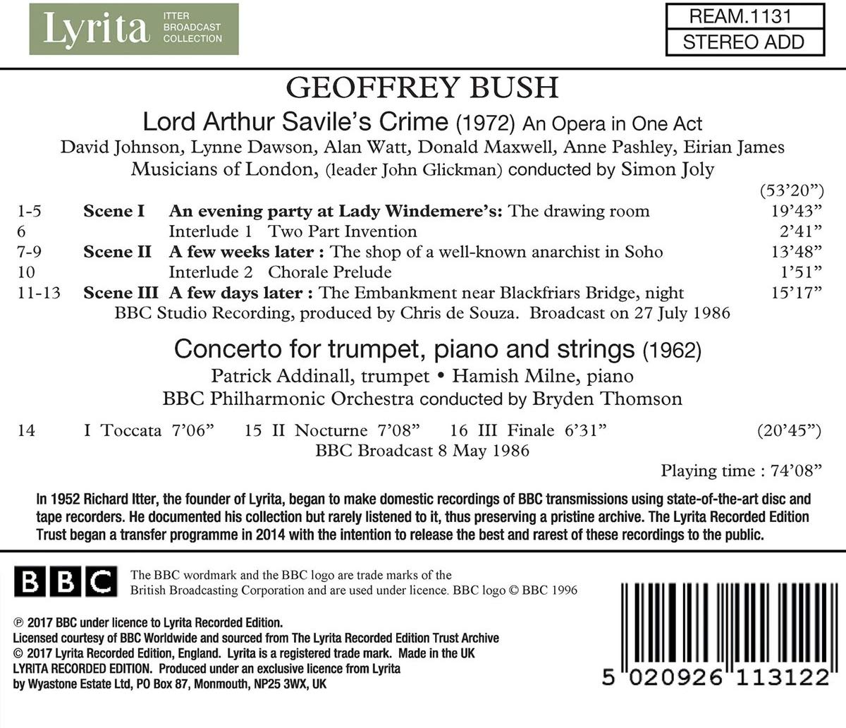 Bush: Lord Arthur Savile's Crime, Opera in 1 Act - slide-1