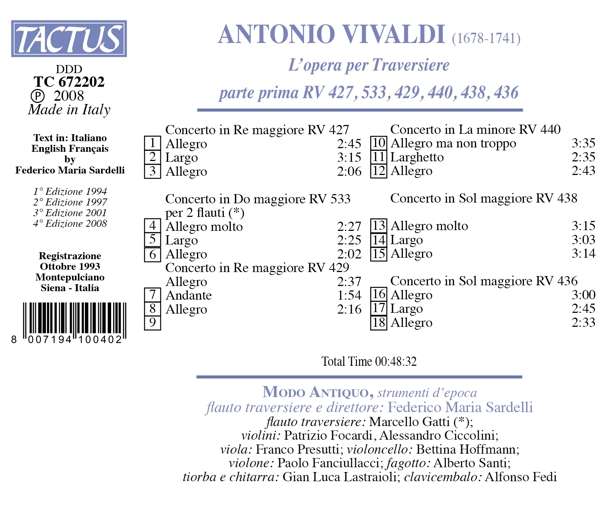Vivaldi: L'opera per Traversiere Vol.1 - slide-1