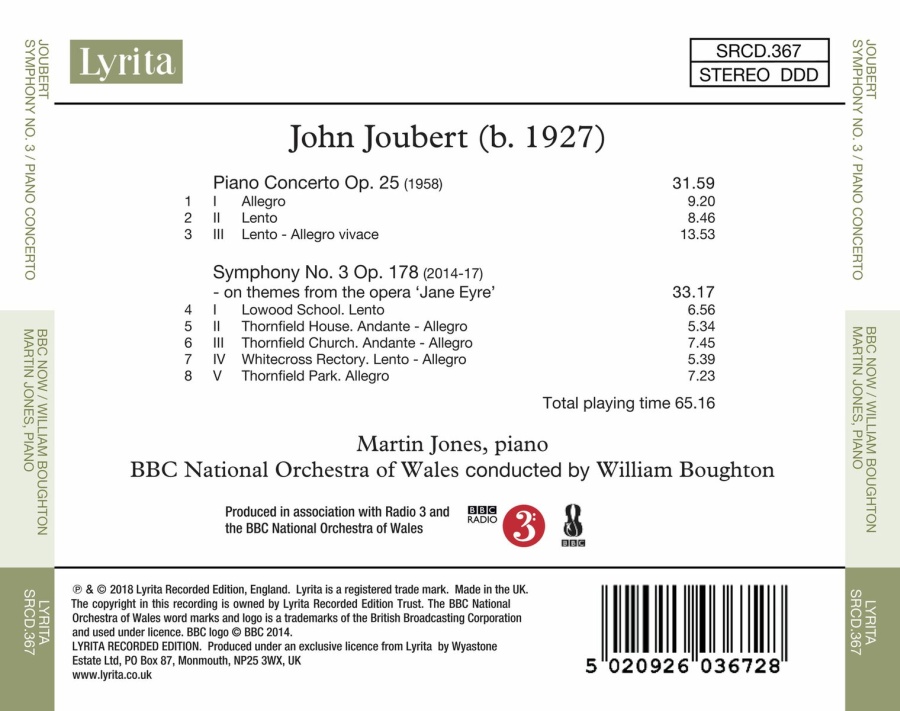 Joubert: Piano Concerto; Symphony No. 3 - slide-1