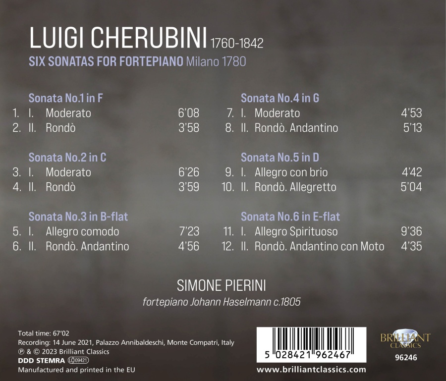 Cherubini: Six Sonatas for Fortepiano - slide-1