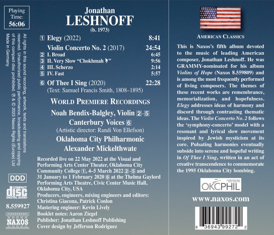 Leshnoff: Elegy; Violin Concerto No. 2; Of Thee I Sing - slide-1