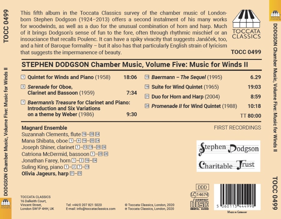 Dodgson: Chamber Music Vol. 5 - slide-1