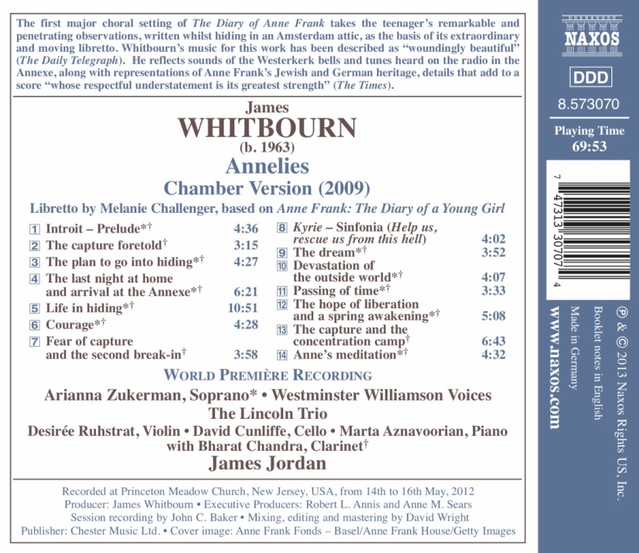 Whitbourn: Whitbourn: Annelies (Chamber Version) - slide-1