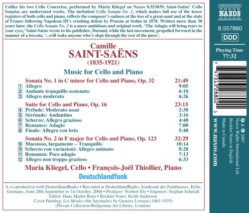 SAINT-SAENS: Cello Sonatas Nos. 1 and 2, Cello Suite - slide-1