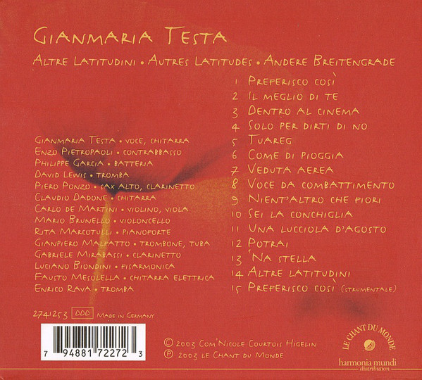 Gianmaria Testa ‎– Altre Latitudini - slide-1