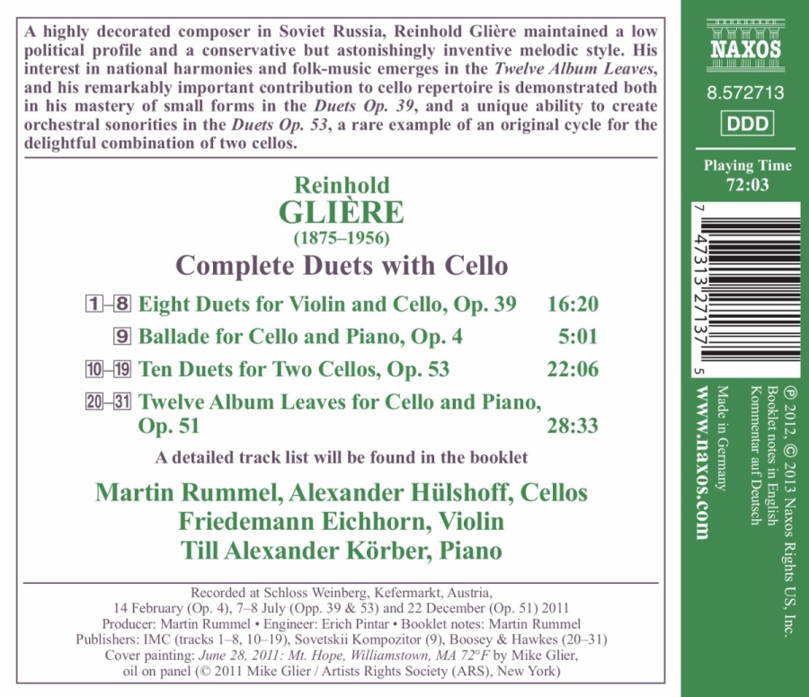 Gliere: Complete Duets with Cello - slide-1