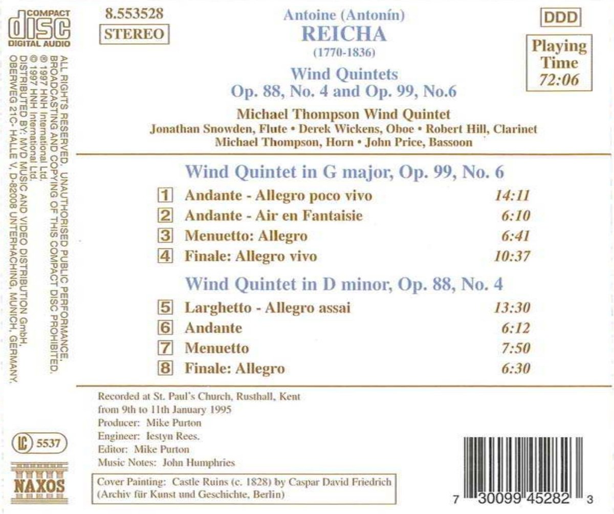 REICHA: Wind Quintets - slide-1