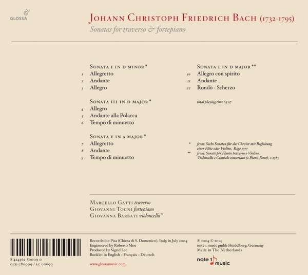 Bach J. C. F.: Sonatas for traverso and - slide-1