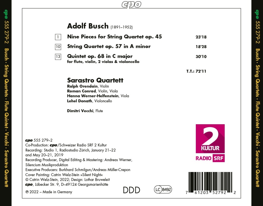 Busch: String Quartet; Flute Quintet; Pieces for String Quartet - slide-1