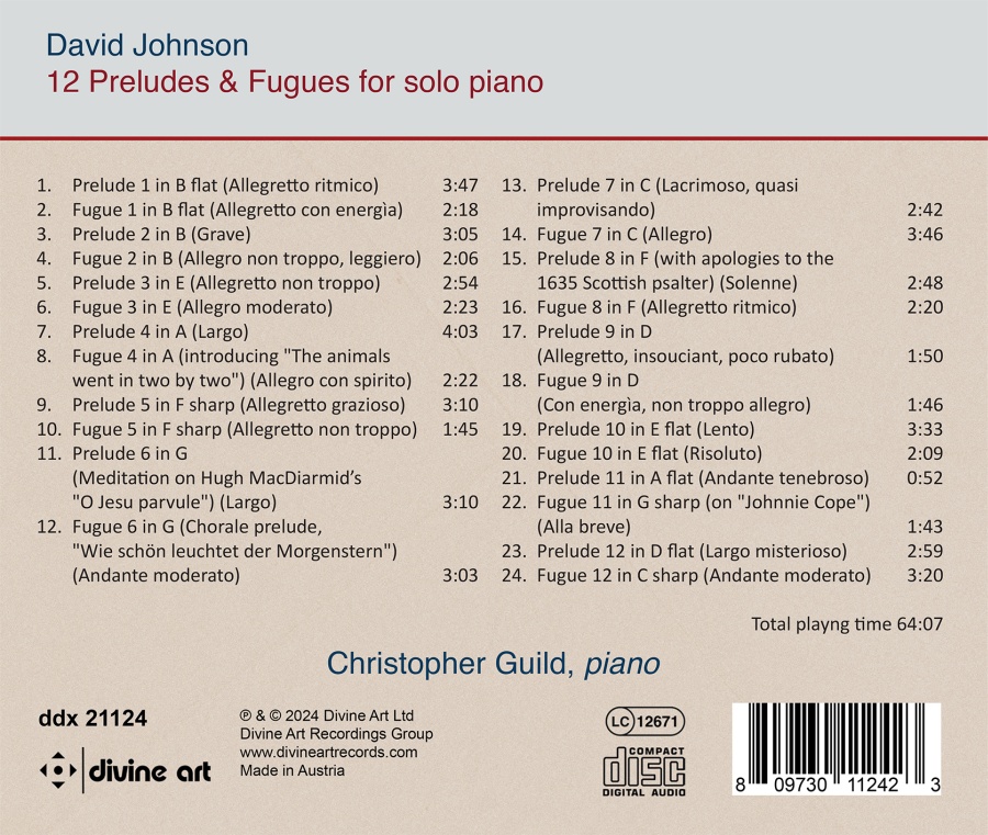 Johnson: 12 Preludes and Fugues for solo piano - slide-1