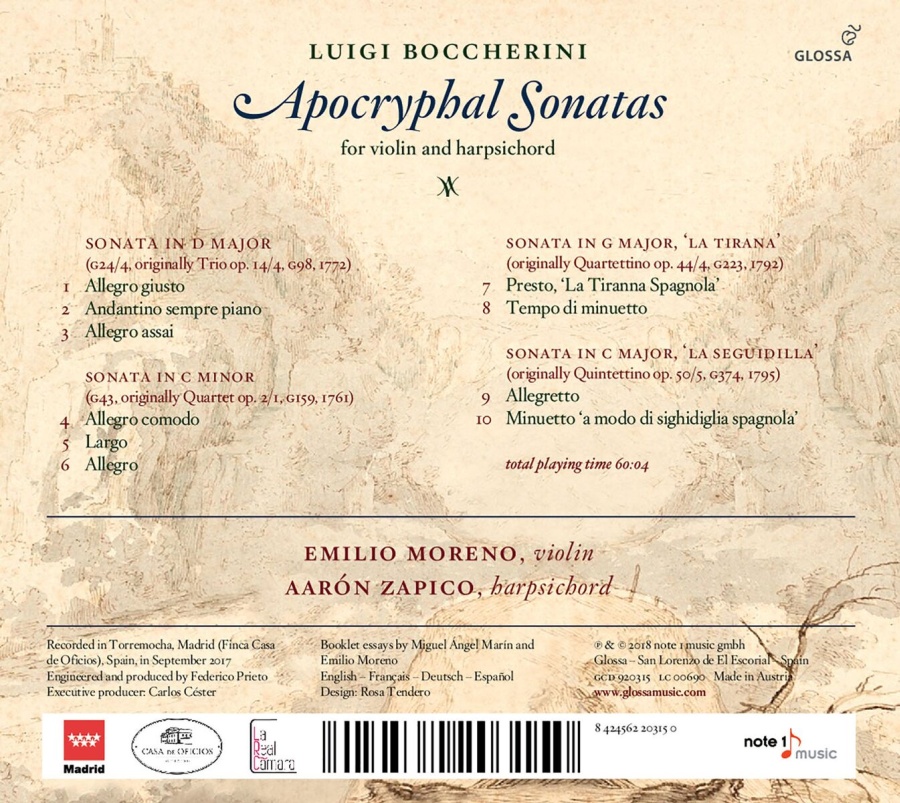 Boccherini: Apocryphal Sonatas for violin and harpsichord - slide-1