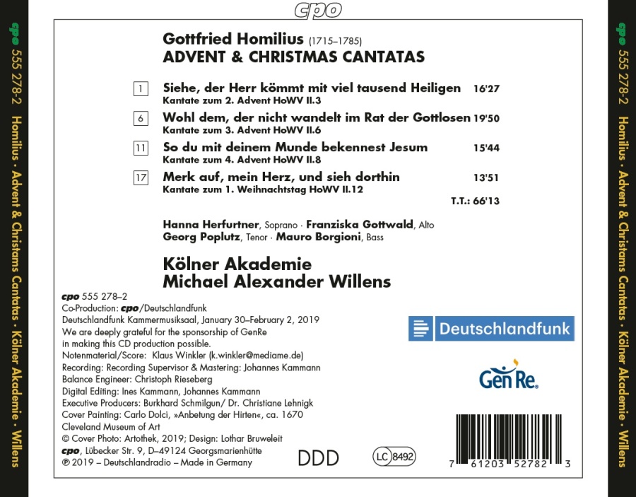 Homilius: Advent & Christmas Cantatas - slide-1