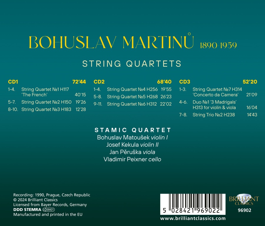 Martinů: String Quartets - slide-1