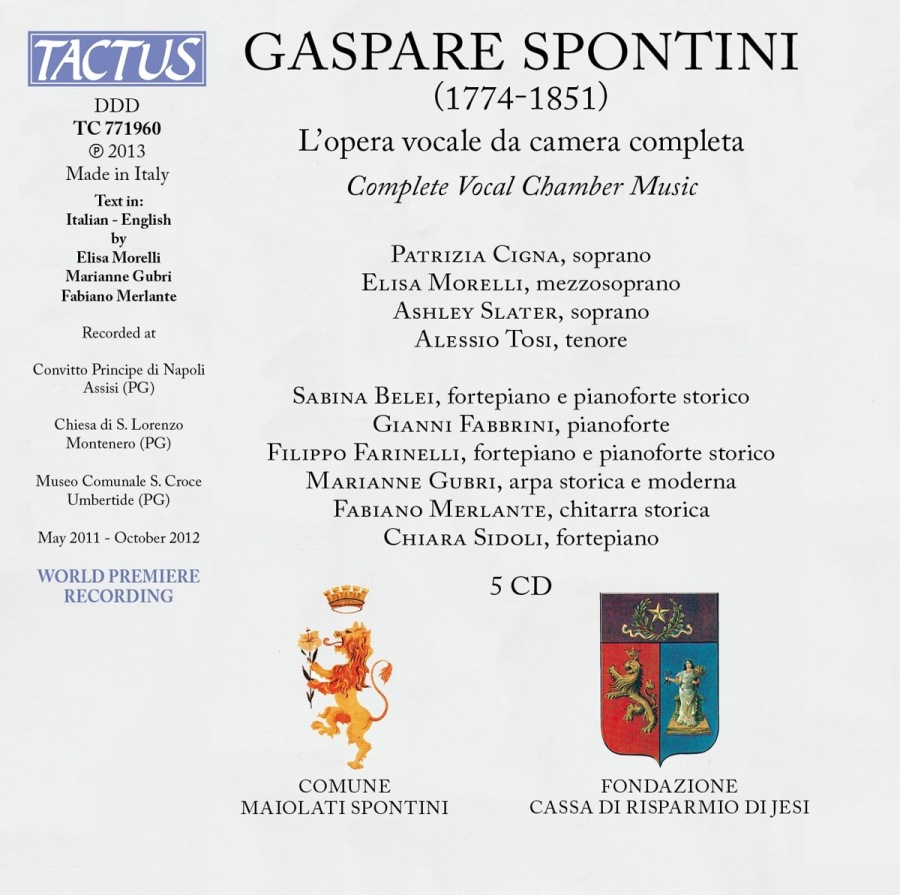 Spontini: Complete Vocal Chamber Music - slide-1