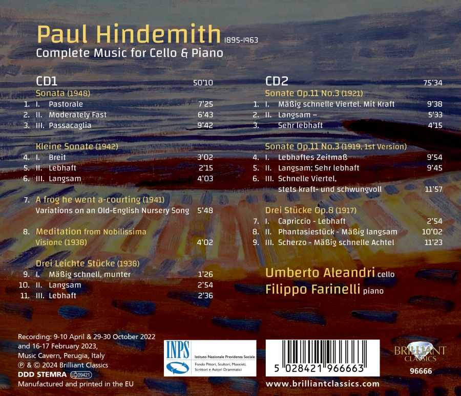 Hindemith: Complete Music for Cello and Piano - slide-1