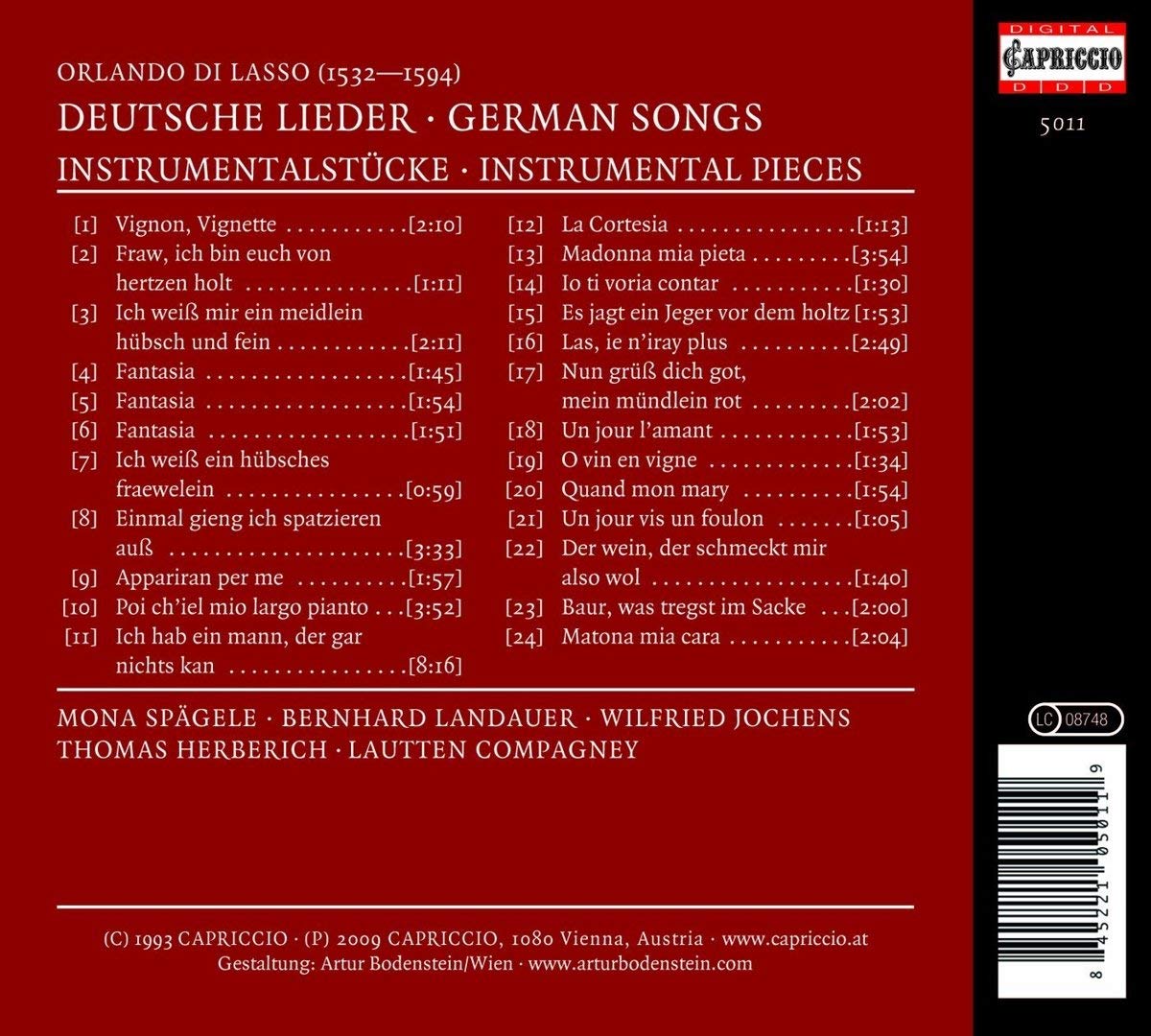Lasso: German Songs and Instrumental Pieces - slide-1