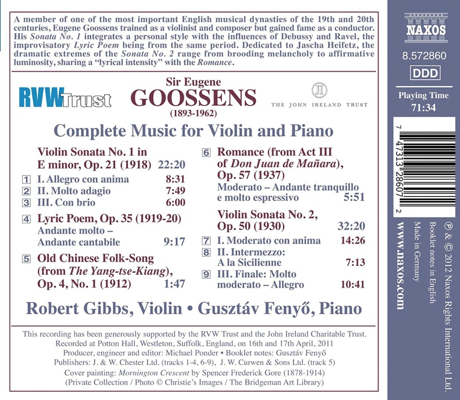 Goossens: Complete Music for Violin and Piano - slide-1
