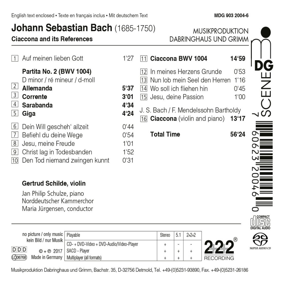 Bach: Partita No. 2; Ciaccona and its choral references - slide-1